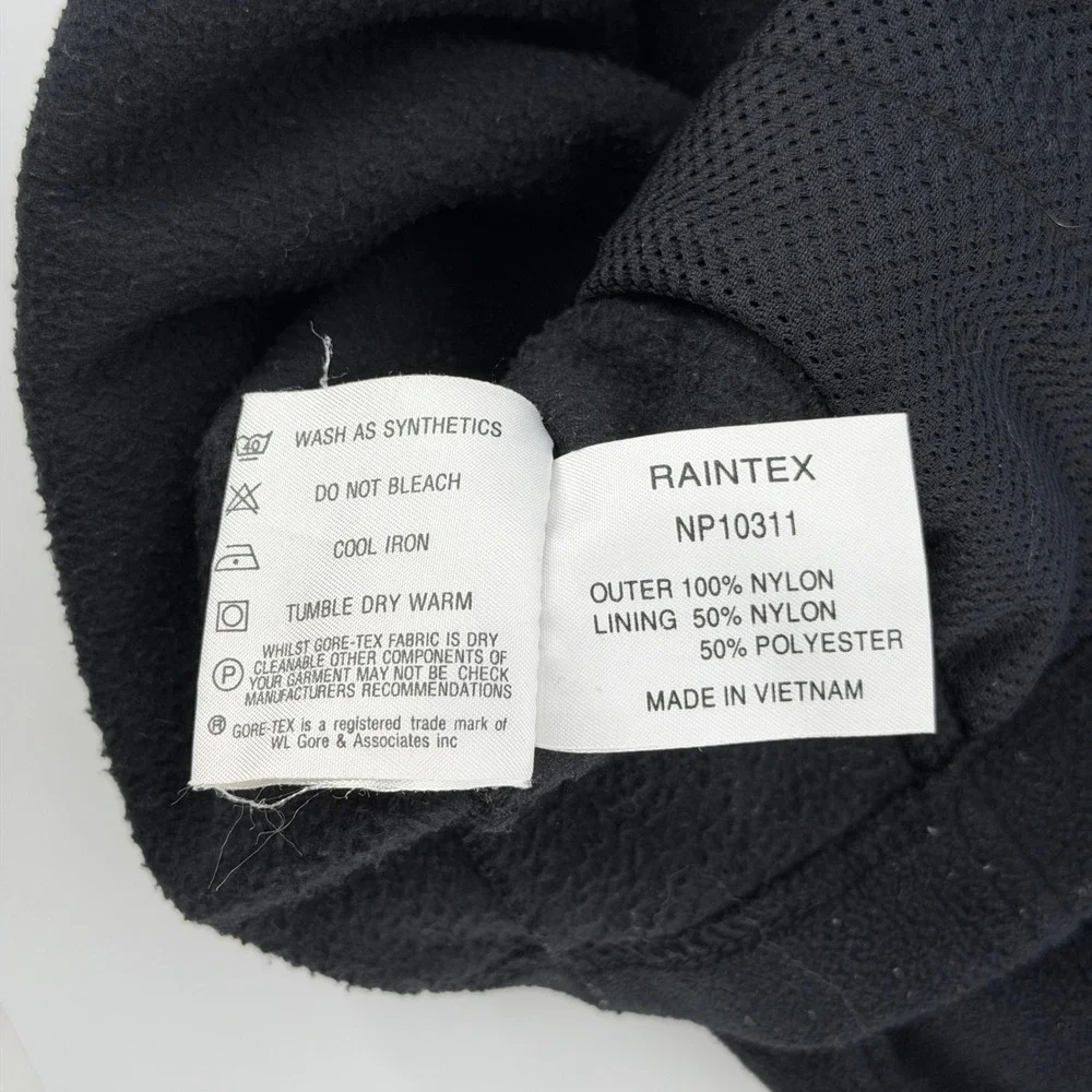 The North Face Fleece Jacket Mens XXL Black Full Zip GORE-TEX Raintex Mock Neck